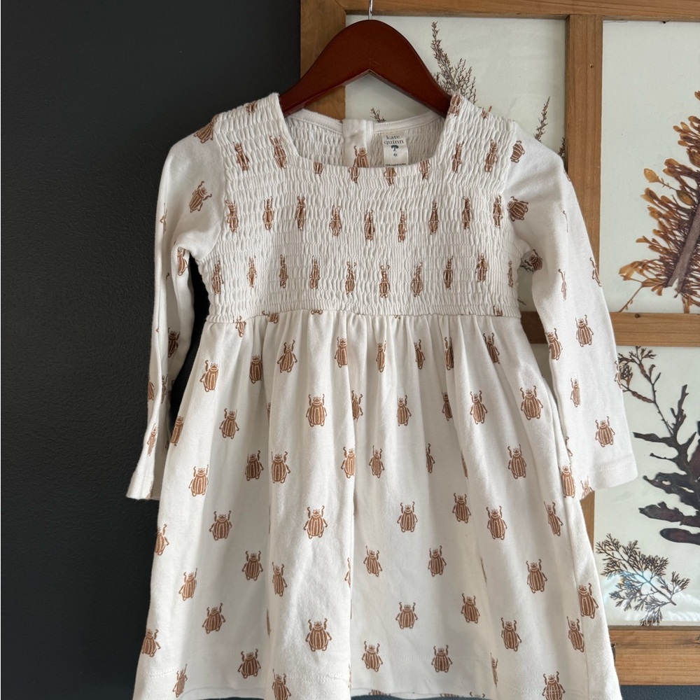 Kate Quinn Cream Dress with beetle print